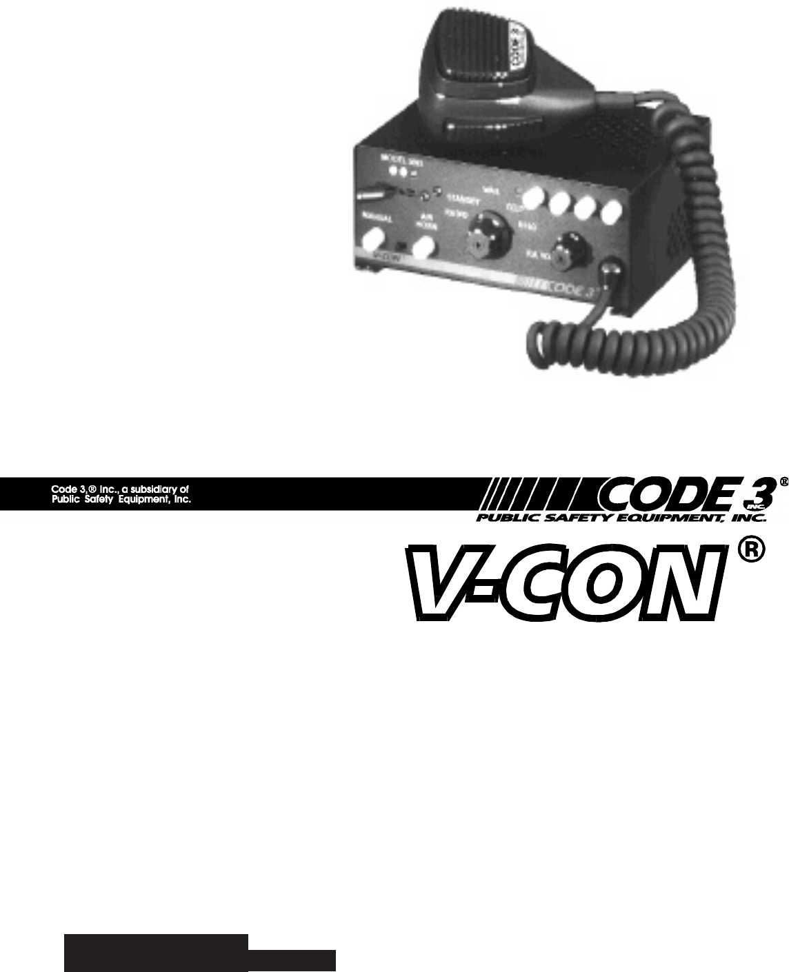 Code-3 V-Con Siren User Manual download pdf